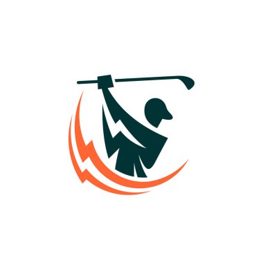 Gök gürültüsü konseptli golf logosu