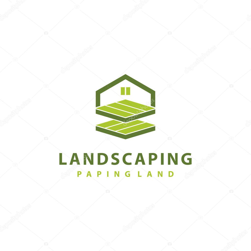 Landscaping logo, paving block logo