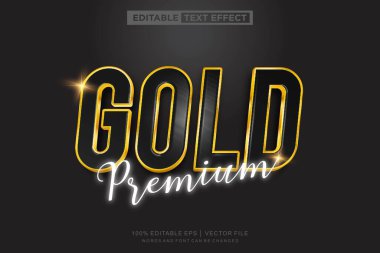 Premium Gold metin efekti, düzenlenebilir metin şablonu