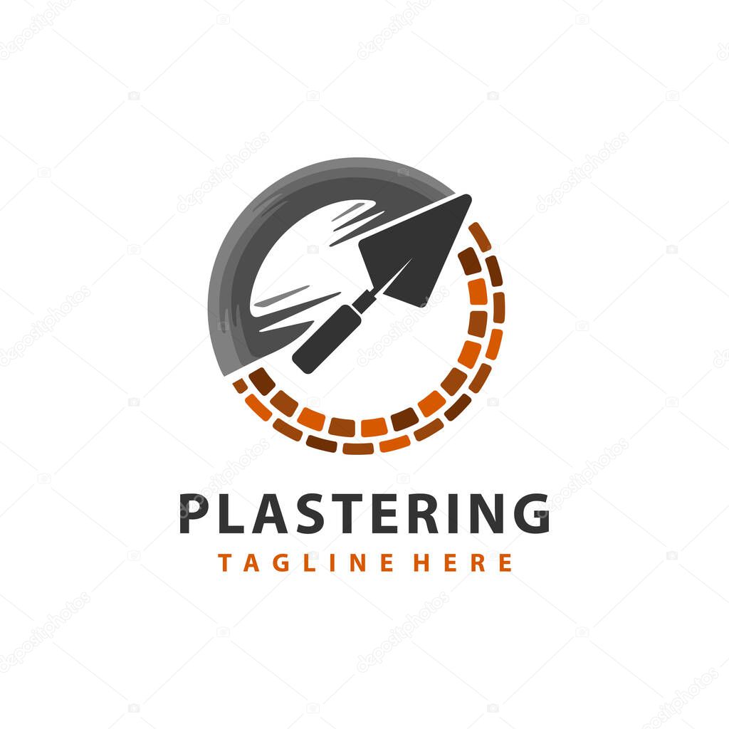 Plastering circle logo, plastering unique logo