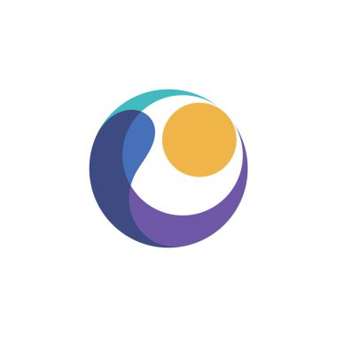 Okyanus ve güneş logosu, modern konsept