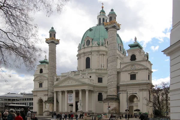Εκκλησία Karlskirche Εκκλησία Του Αγίου Καρόλου Βιέννη — Φωτογραφία Αρχείου