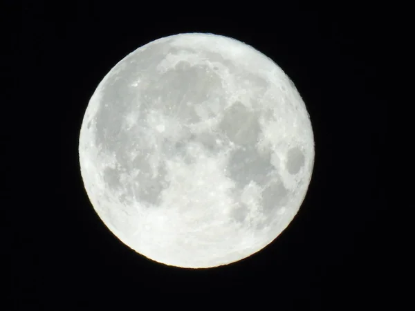 stock image Genova, Italy-July 14, 2022: Beautifull full moon. Summer super moon with dark background behind. Moon detail in summer days.