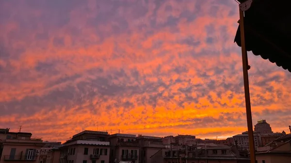 Genova Italy November 2022 Bbautiful Sunset Reflection Sky Sundown Sky — Stock Photo, Image