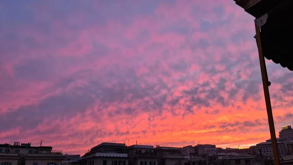 Genova Italy November 2022 Bautiful Sunset Reflection Sky Sundown Sky — стоковое фото