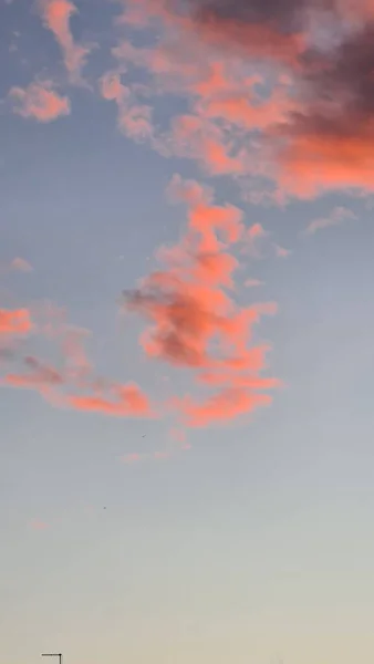 Gênova Itália Janeiro 2023 Céu Dramático Com Nuvens Laranja Sobre — Fotografia de Stock