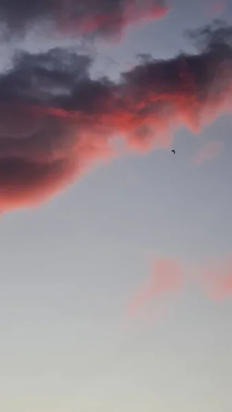 Génova Italia Enero 2023 Cielo Dramático Con Nubes Anaranjadas Sobre — Foto de Stock