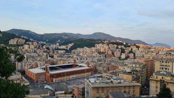 Genova Olaszország Május 2023 Top Kilátás Nyílik Város Genova Naplementekor — Stock Fotó
