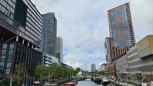 Rotterdam Nederländerna April 2023 Byggnader Centrum Vacker Vårdag Utsikt Över — Stockfoto