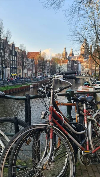 Amsterdam Netherlands April 2023 Discovering City Amsterdam Spring Days Biking — Stock Photo, Image