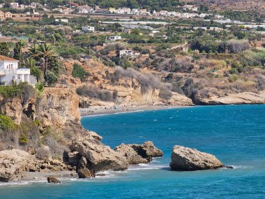 Nerja, İspanya - 10 Ekim 2024: Malaga, Endülüs, İspanya