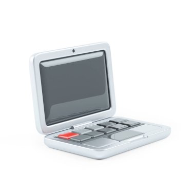 3d illustration of cartoon laptop, isolated on white background