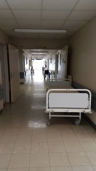Krankenhaus Bett Korridor Bett Patientenzimmer Pathologische Klinik — Stockfoto