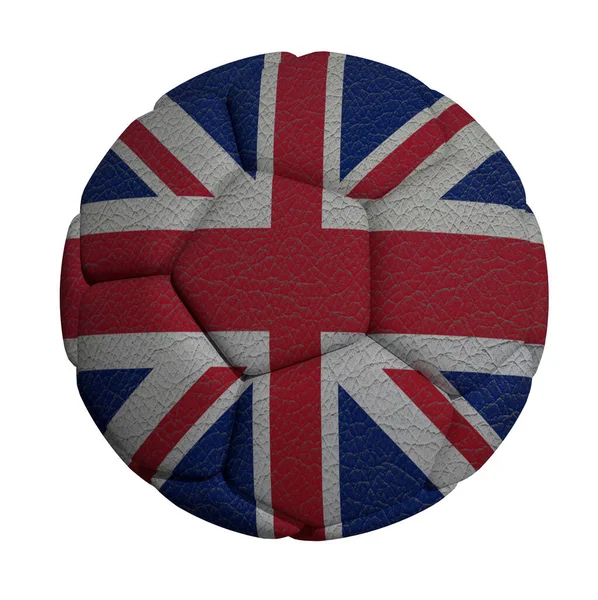 Bandera Inglaterra Pelota Fútbol Gran Equipo Fútbol Británico Aislado Rendering — Foto de Stock