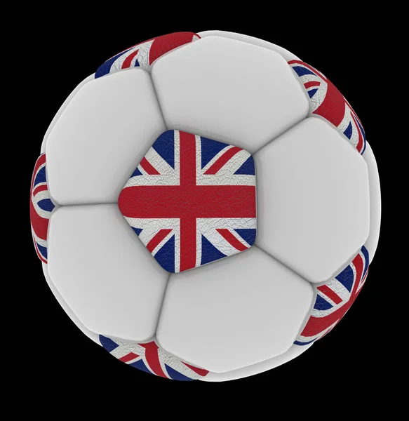 Englische Flagge Auf Fußball Große Britische Fußballmannschaft Isoliert Für Hintergrund — Stockfoto
