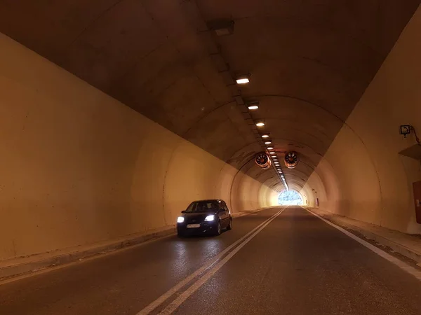 Tunel Ulica Samochód Światła Autostrady Ruch Tle — Zdjęcie stockowe
