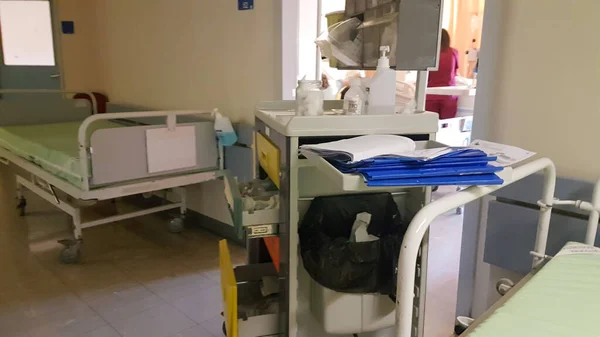 Doktorandin Krankenhausflur Krankenschwester Nasses Bodenschild — Stockfoto