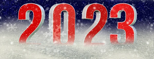 2023 Feliz Ano Novo Bals Xmas Natal Neve Neve Queda — Fotografia de Stock