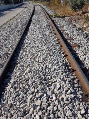 train liines  trails from iron in stildia greece