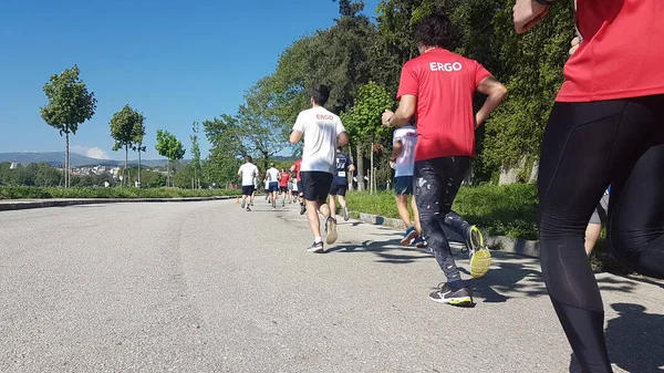 Τρέξιμο Αγώνα Αγώνα Δρομείς Αθλητές Στο Ioannina Greece Πρωί 2023 — Φωτογραφία Αρχείου