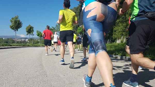 Bieganie Biegać Wyścig Sportowców Biegacze Joannina Greece Rano 2023 Może — Zdjęcie stockowe