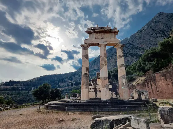 stock image greece delphi temple of athena pronaia and tholos  ancient  delphi area  greece