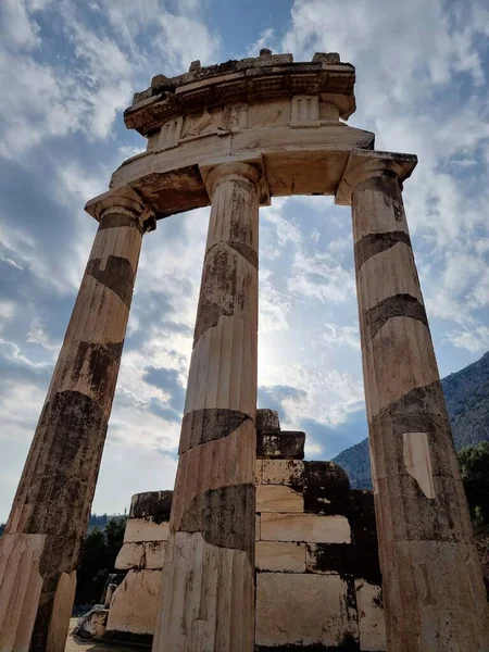 Görögország Delphi Templom Athena Pronaia Tholos Ókori Delphi Terület Görögországban — Stock Fotó