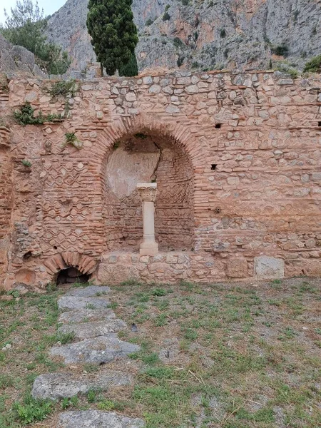 Agorà Colums Delfi Area Archeologica Greca — Foto Stock
