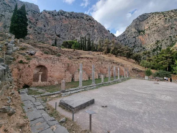 Agora Colums Delphi Archaeological Area Greece — Stock Photo, Image