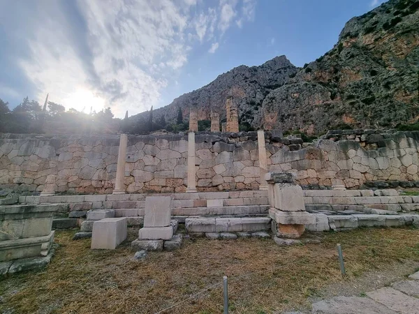 Agora Colums Delphi Archaeological Área Greece — Foto de Stock