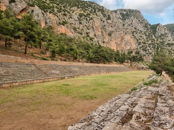stock image delphi stadio stadium ancient greek seesighting greece history