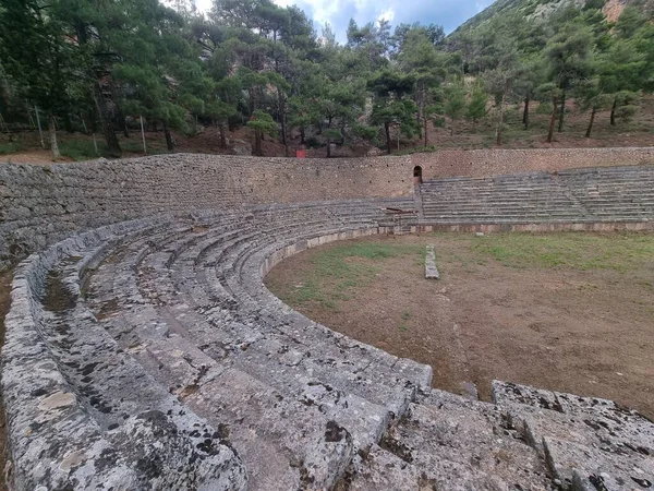 Stadion Delphi Starożytny Grecki Szuka Historii Greckiej — Zdjęcie stockowe