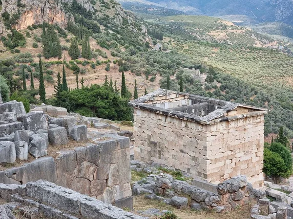 Delphi Greece Athenian Treasury Ancient Greek History — Stock Photo, Image