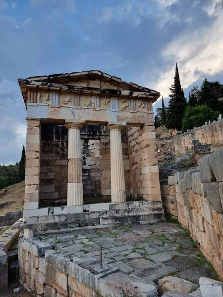 Delphi Görögország Athéni Kincstár Ókori Görög Történelem — Stock Fotó