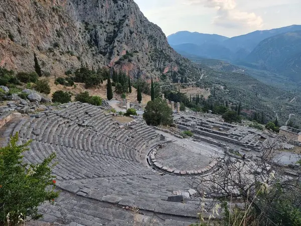 Grieks Oud Theater Van Delphi Geschiedenis Reizen — Stockfoto