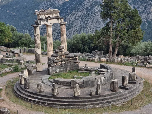 Griego Delphi Templo Athena Pronaia Tholos Antiguo Delp — Foto de Stock