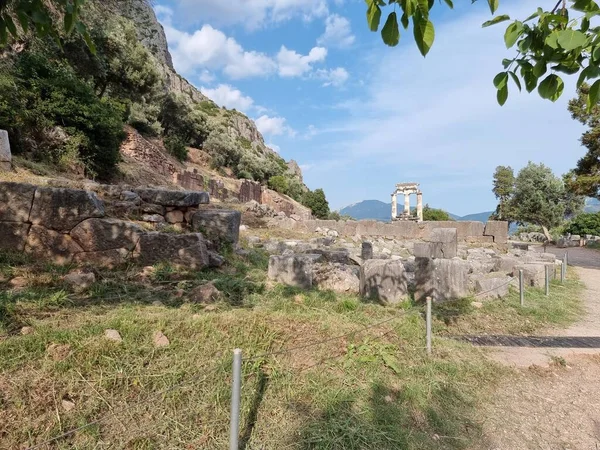Greco Delfi Tempio Atena Pronaia Tholos Antico Delp — Foto Stock