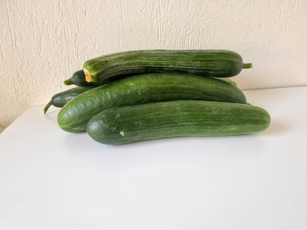Cucumbers Cucumber Whole Pile Isolated White Background — Stock Photo, Image