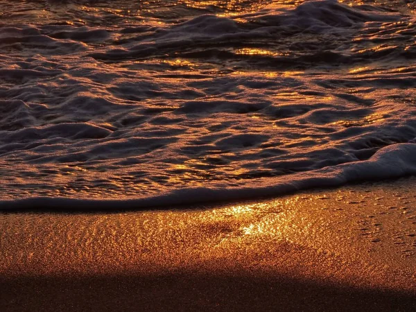 Spiaggia Onde Alba Sole Colori Mare Vacanze Sfondo Skyros Isola — Foto Stock
