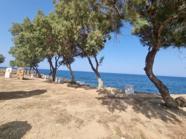 Ukrayna adası kompogiannia parkı deniz kenarında ve Yunan yol sanatı