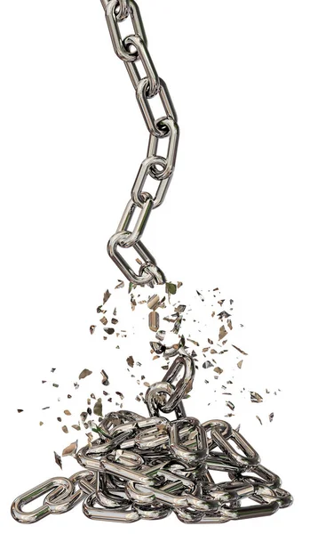 Chain Breaking Fallen Crisis Seperation Isolated Vertical Background Zig Zag — Stock Photo, Image