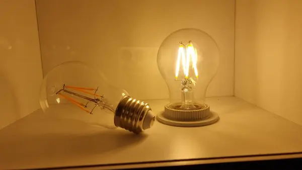 Lámpara Electricidad Viejo Estilo Retro Decoración Lámparas Incandescentes — Foto de Stock
