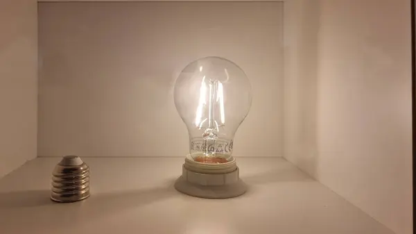 Lamp Elektriciteit Oude Retro Stijl Decoratie Gloeilampen — Stockfoto