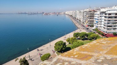 Selanik beyaz kule Avrupa manzaralı Yunanistan