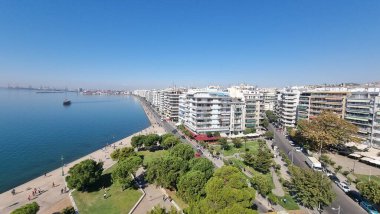 Selanik beyaz kule Avrupa manzaralı Yunanistan