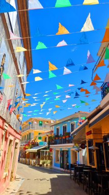 Lefkada 'da bahar sezonunda Yunan turizm merkezi Lefkas adasında.