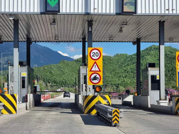 stock image toll station in egnatia street in greece ioannina city highway