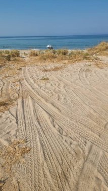 Yunanistan 'da yaz tatili öncesi Mytikas Plajı