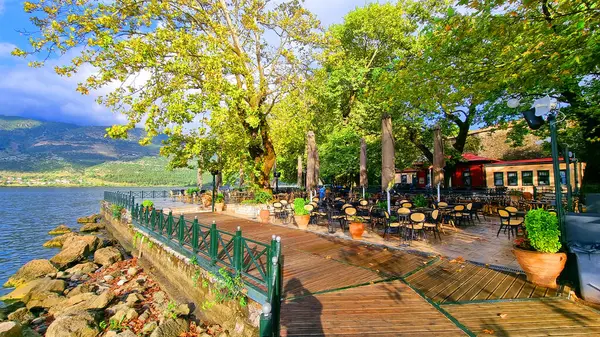 stock image ioannina or giannena  lake after rain in autumn greece