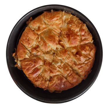 Tavada pişirilmiş peynirli börek.